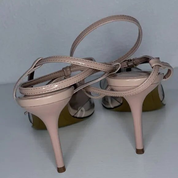 Zara Transparent Slingback Heels Nude Pointed Toe - Picture 3 of 4